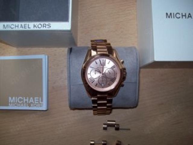 Neu-Armbandduhr-Michael-Kors-Rosengold-Chronograpf-Damen-Uhr-Edion-Np:299.--Fp:190,-- - 1